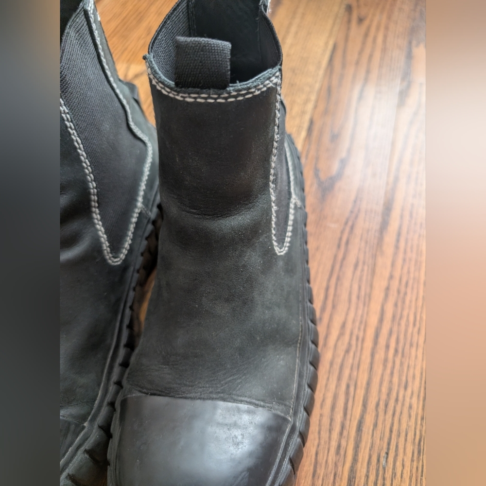 MM6 Maison Margiela Green Black Chunky Lug Chelsea Ankle Platform Boots - Picture 6 of 16
